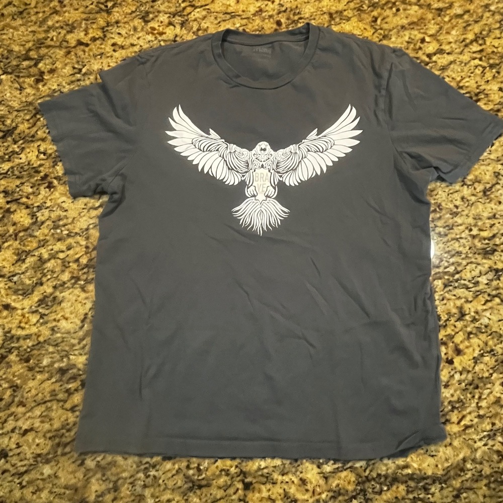 Mavi Womens Gray Brave Eagle Graphic T-Shirt Regular Fit Medium Short Sleeve Tee